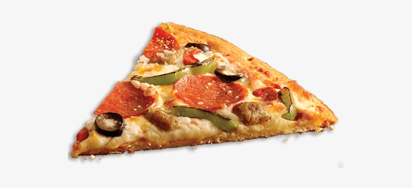 A Photograph Os A Slice Of Pizza With Pepperoni, Green - Veggie Pizza Slice Png, transparent png #2169288