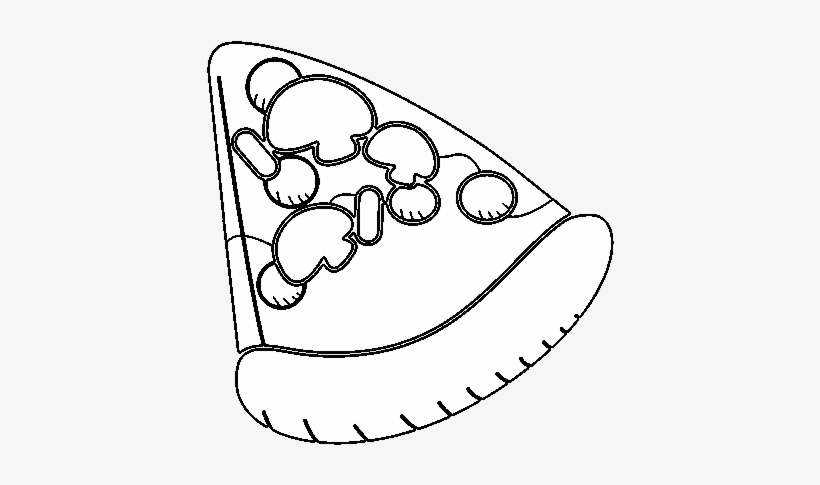 Slice Of Pizza Coloring Page - Rebanada De Pizza Dibujo Png, transparent png #2169592