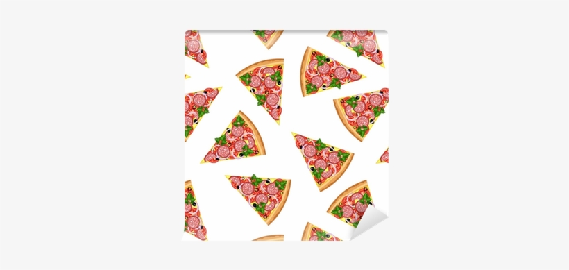 Seamless Background From Slices Of Tasty Pizza - Pizza, transparent png #2169723