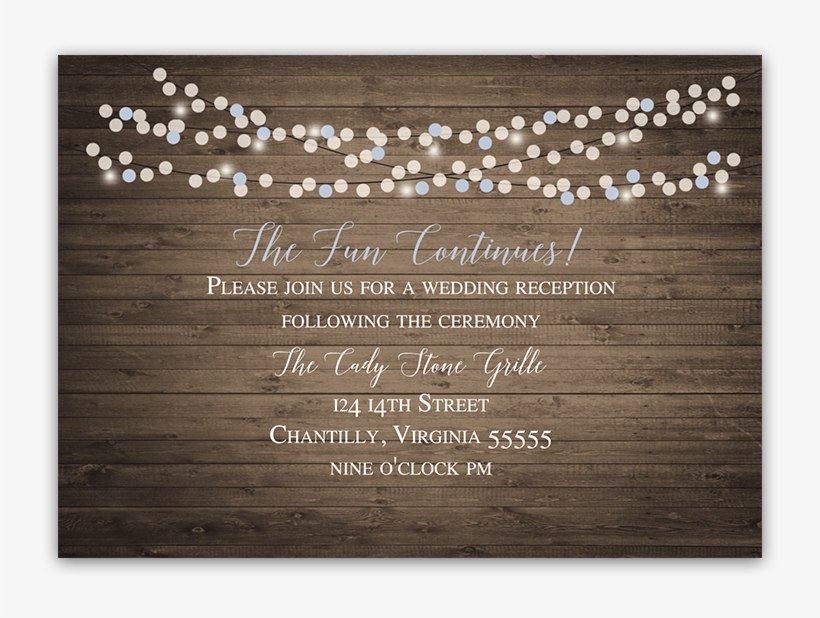 Rustic Barn Wood Pale Blue Wedding Reception Card - Wedding Reception, transparent png #2169870