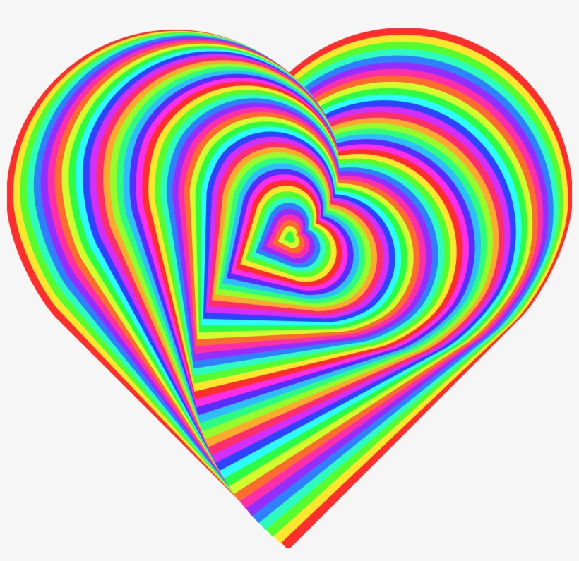 Love Heart Rainbow - Rainbow Heart, transparent png #2170185