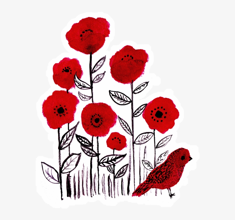 Click And Drag To Re-position The Image, If Desired - Tall Poppies And Red Bird Backpack By Annaki, transparent png #2171154