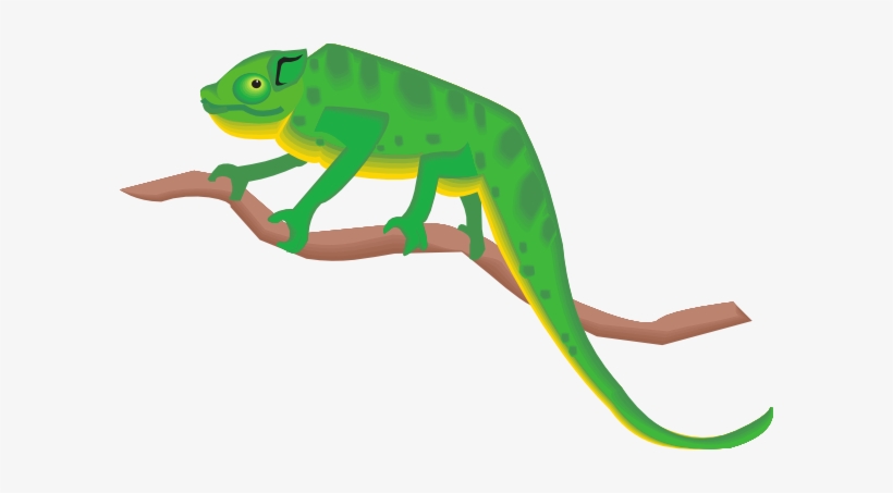 Chameleon On A Branch Clip Art - Chameleon Clipart Png, transparent png #2171476