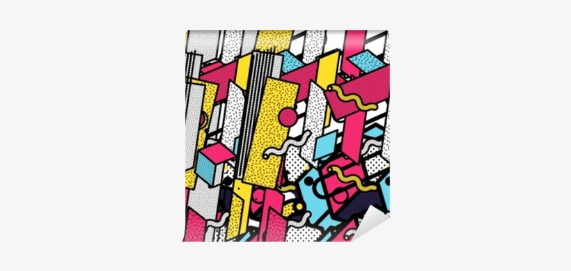 Glitched Horizontal Stripes - Black Ballet Flats By Foldy - Black & Yellow Geometric, transparent png #2171508