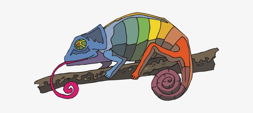 Rainbow Chameleon Clip Art - Rainbow Chameleon, transparent png #2171559