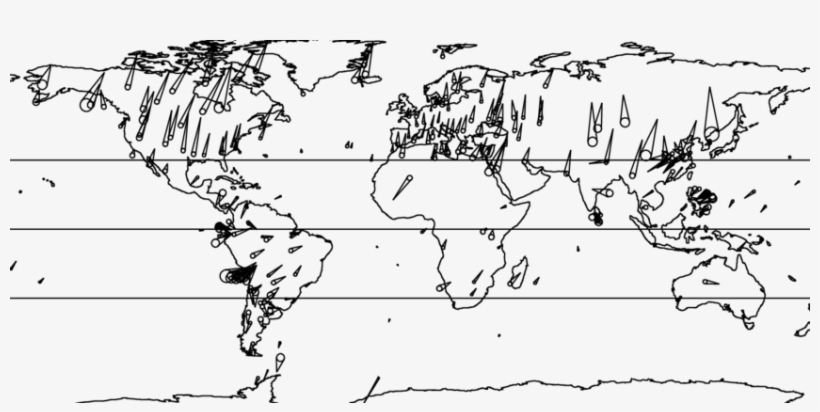 Three Horizontal Lines Indicate Latitudes 30°n, 0°, - Illustration, transparent png #2171637