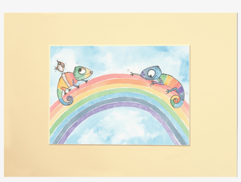 Rainbow Chameleons Mount - Painting, transparent png #2171734