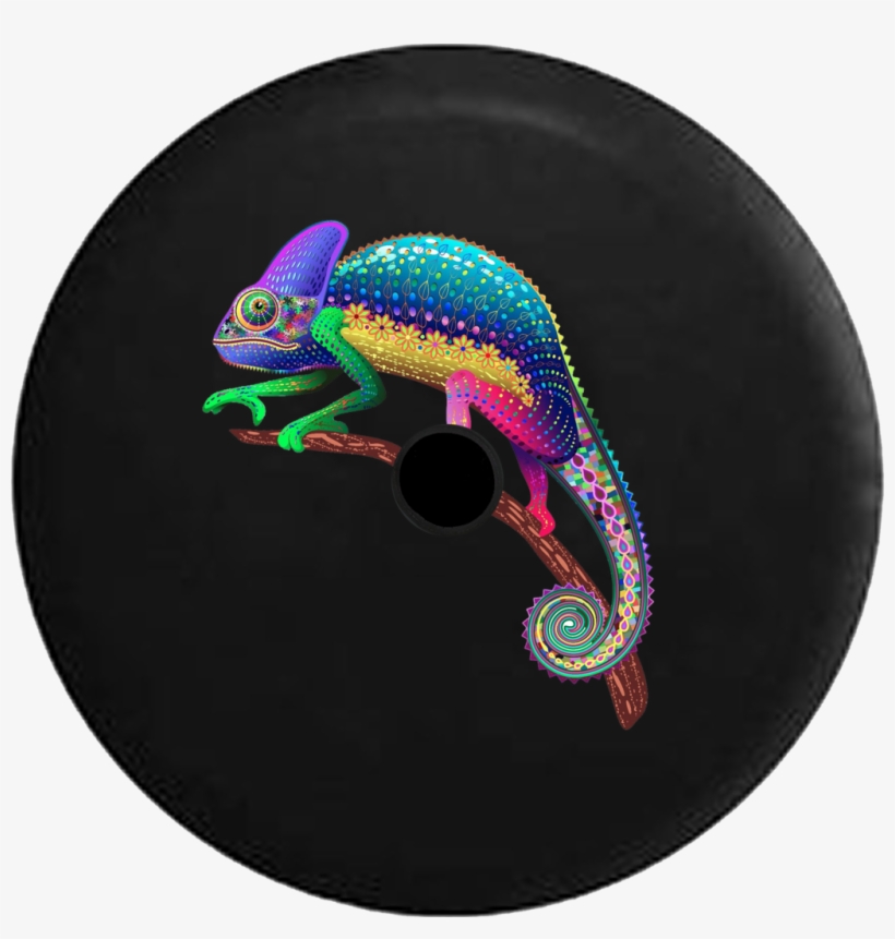 Jeep Wrangler Jl Backup Camera Day Psycodelic Peace - Colorful Chameleon, transparent png #2171816
