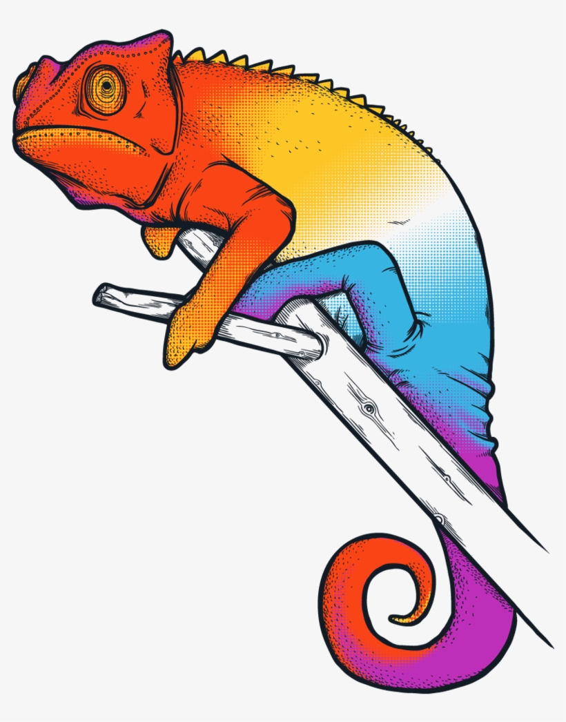 Confused Chameleon Wall Clock - By Naolito, transparent png #2172342