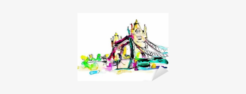 Watercolor Sketch Painting Of The Tower Bridge In London - London, transparent png #2172671