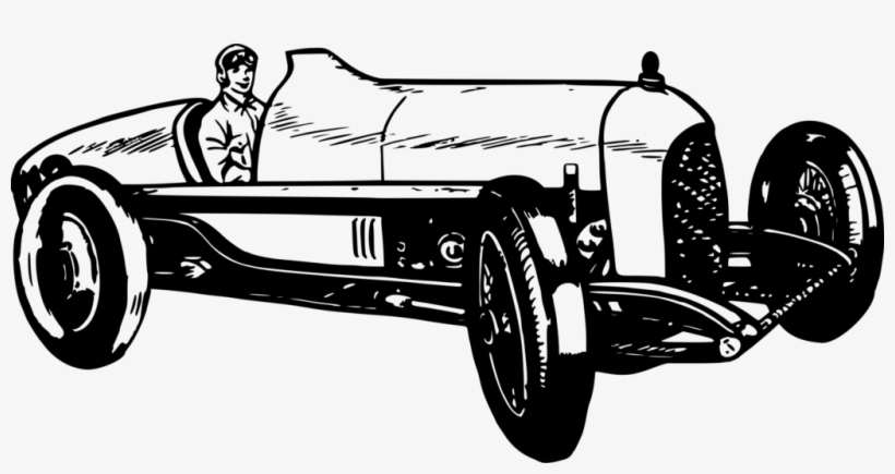 Vintage Race Car Clipart - Vintage Racing Car Art, transparent png #2172764