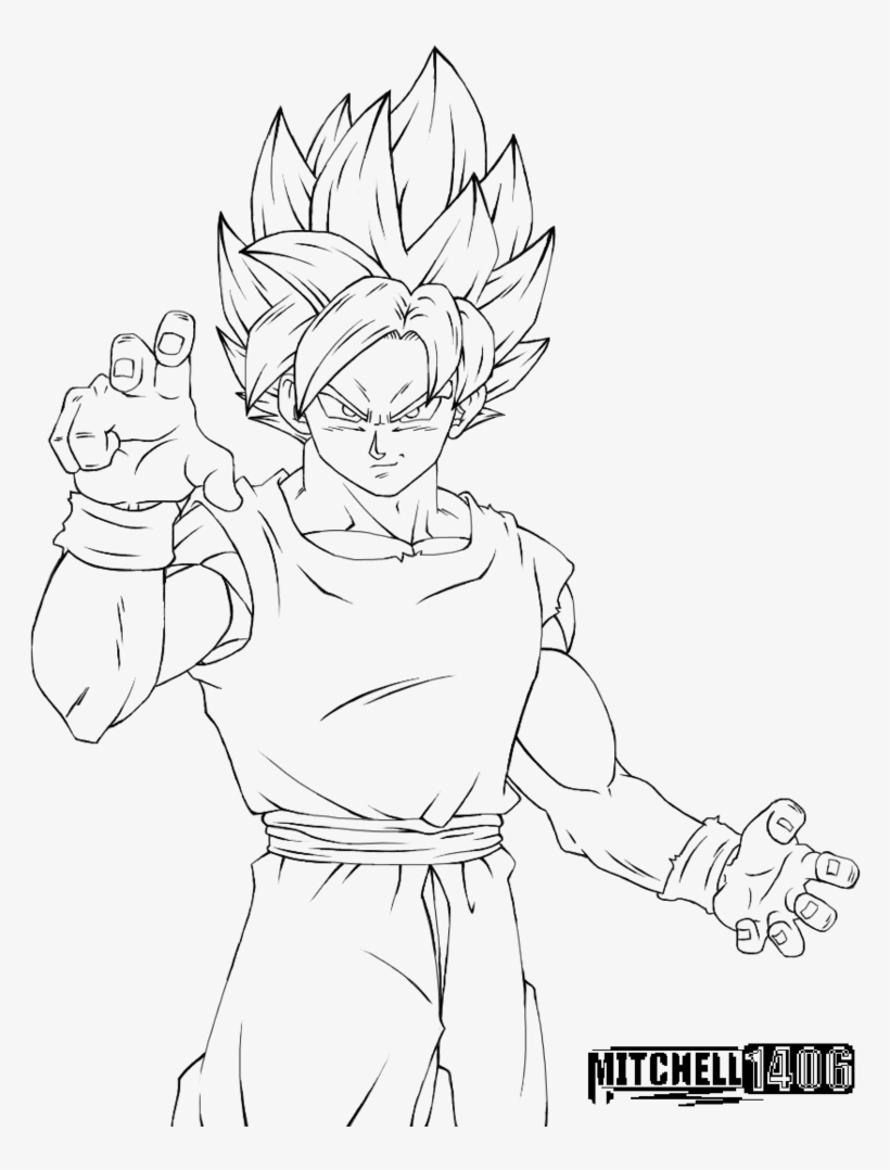 Perfected Super Saiyan Line - Drawing Dragon Ball Goku Ultra Instinct Lineart, transparent png #2173225