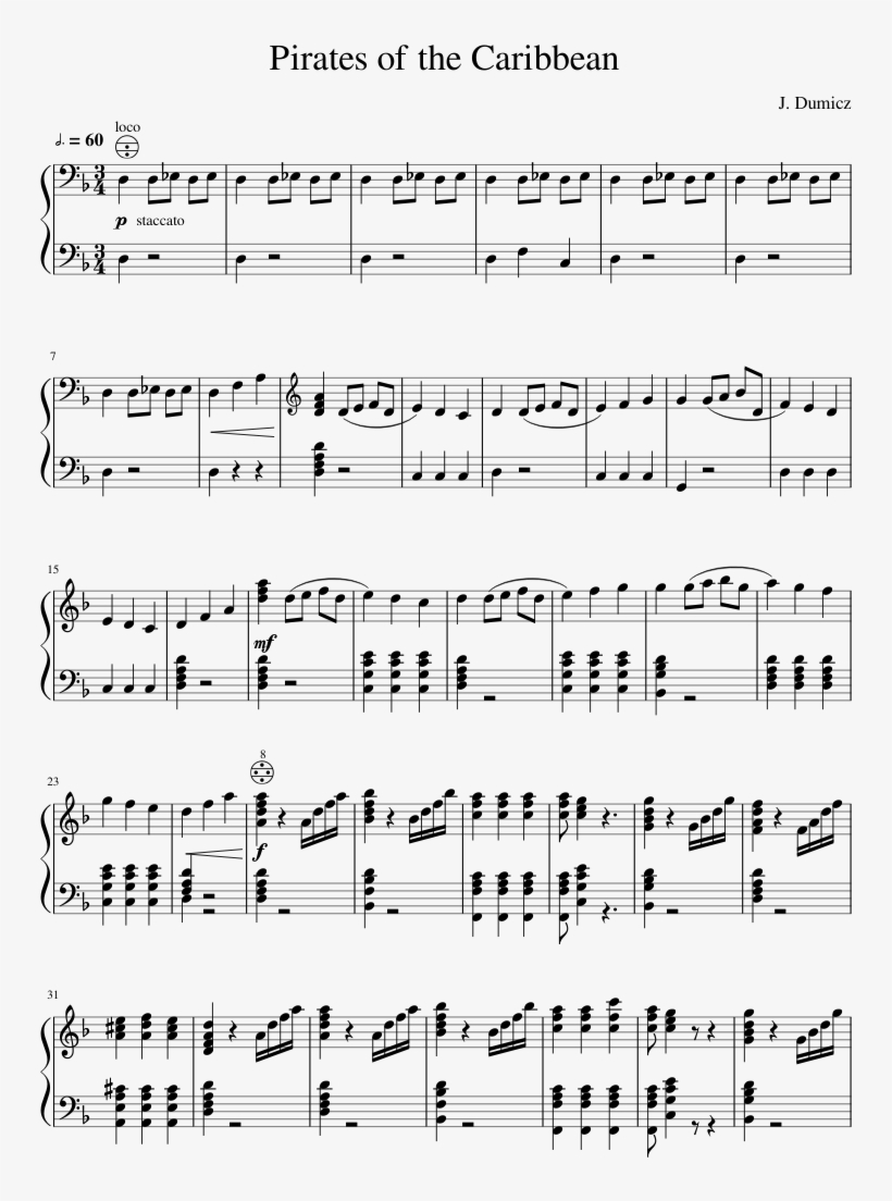 Pirates Of The Caribbean Sheet Music Composed By J - Farewell Hyrule King Piano Sheet Music, transparent png #2173363