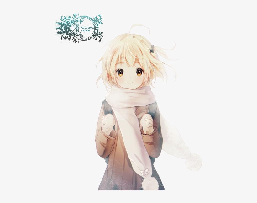 Winter Cute Anime Girl Render By Pui The Pong-d8g98zl - Anime Girl Winter Png, transparent png #2174203