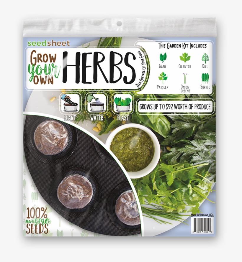 Gyo Herbs Seedsheet - Grow Your Own Garden Kit Seed Sheet, transparent png #2175216