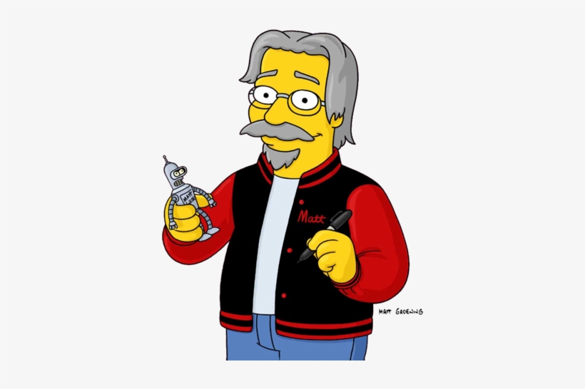 Matt With Bender - Matt Groening Simpsons, transparent png #2175963