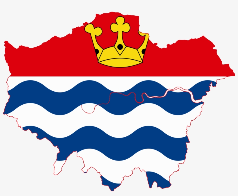 Flag Map Of Greater London - London Map And Flag, transparent png #2176010