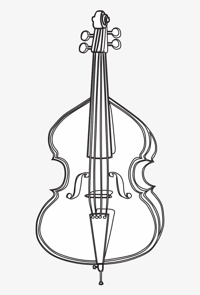 Cello Black And White Clipart - Cello Drawing, transparent png #2176726