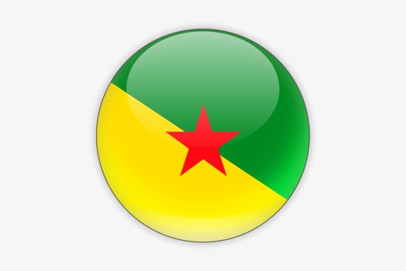 Illustration Of Flag Of French Guiana - French Guiana Round Flag, transparent png #2177709