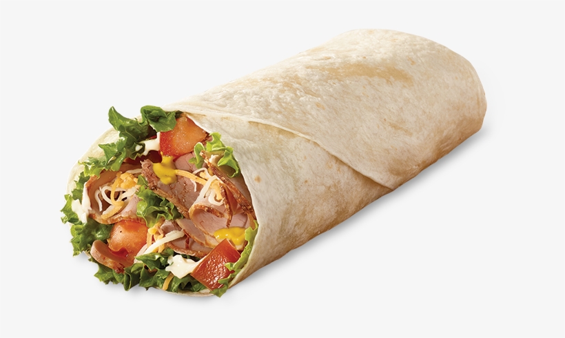Roast Beef & Cheddar Wrap Wrap On White - Wrap Beef, transparent png #2178039