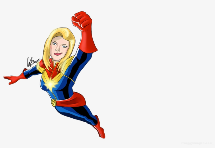 Captain Marvel Images Download - Captain Marvel White Background, transparent png #2178377