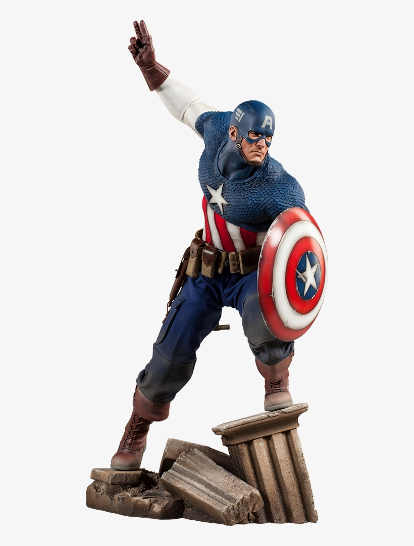 Captain America Statue - Classic Captain America Premium Format Sideshow Collectibles, transparent png #2178709