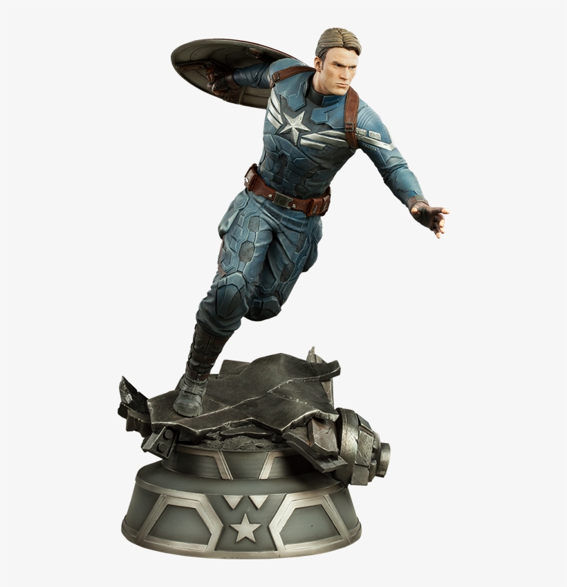 Captain America Statue By Sideshow Collectibles - Captain America - The Winter Soldier - Captain America, transparent png #2178935