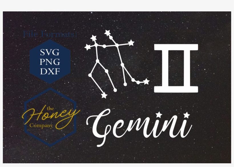 Gemini Svg Png Dxf Zodiac Cutting File Vector Download - Portable Network Graphics, transparent png #2179444