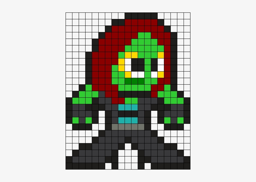 Gamora Perler Bead Pattern / Bead Sprite - Pixel Art Guardians Of The Galaxy Gamora, transparent png #2179671