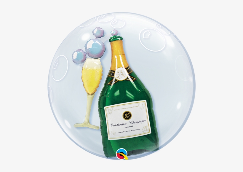 24" Double Bubble Champagne - 24" Champagne Bubble Balloon, transparent png #2179907