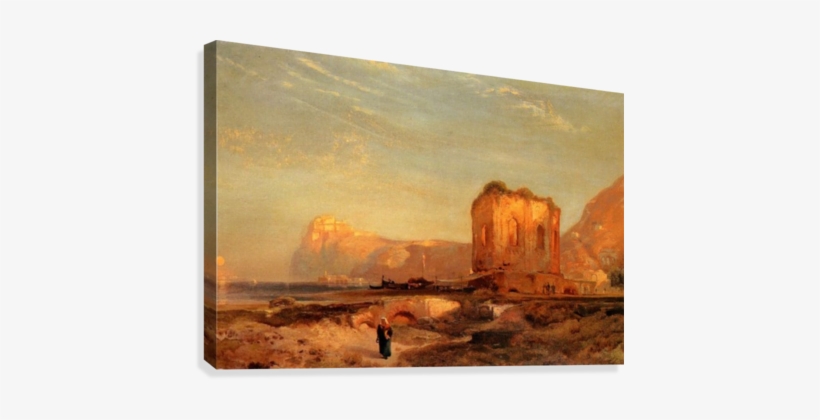 Temple Of Venus Castle Of Baiae, 1867 Canvas Print - Thomas Moran Temple Of Venus, transparent png #2180149