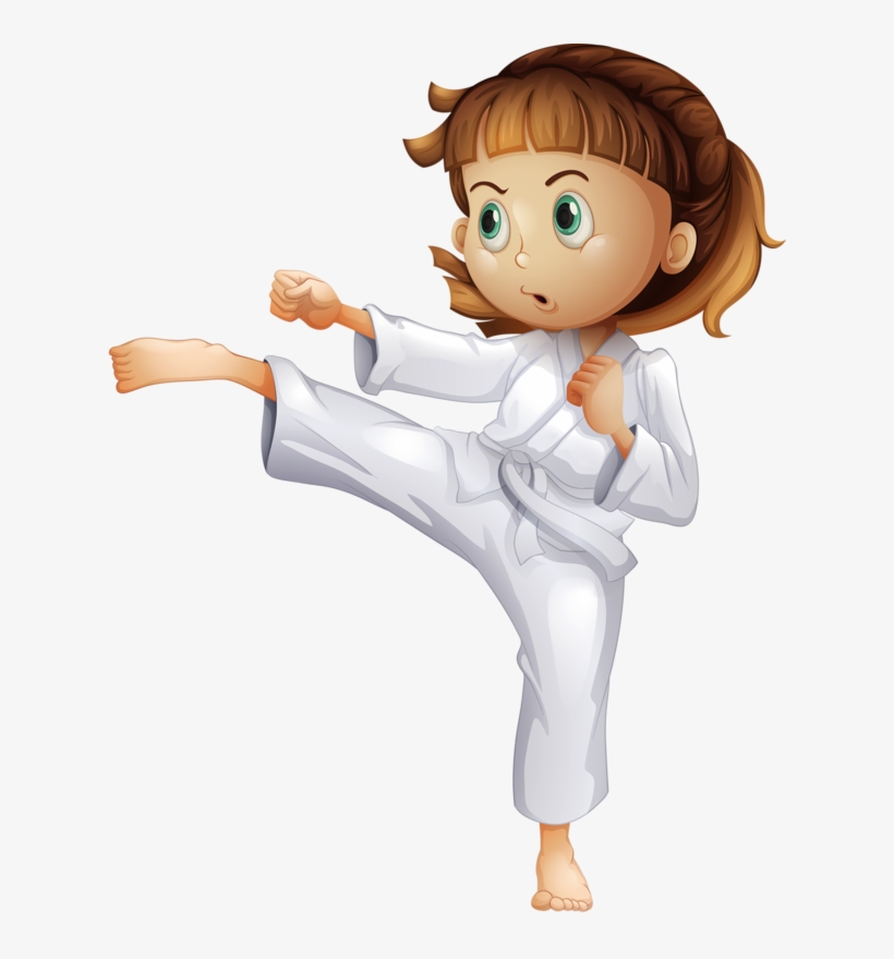 Фотки Scrapbook Images, Girl Clipart, Samurai Clothing, - Doing Karate, transparent png #2180192