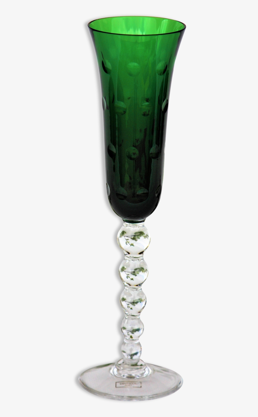 Champagne Glass Saint Louis Crystal Color Model Green - Glass, transparent png #2180629