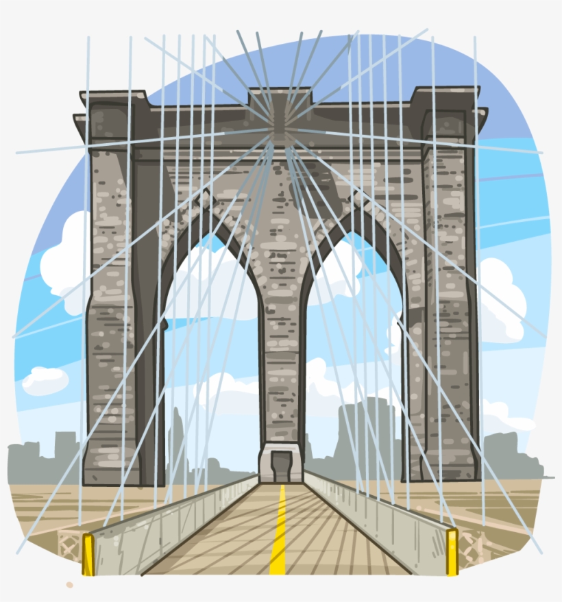 Brooklyn Bridge - Self-anchored Suspension Bridge, transparent png #2181144