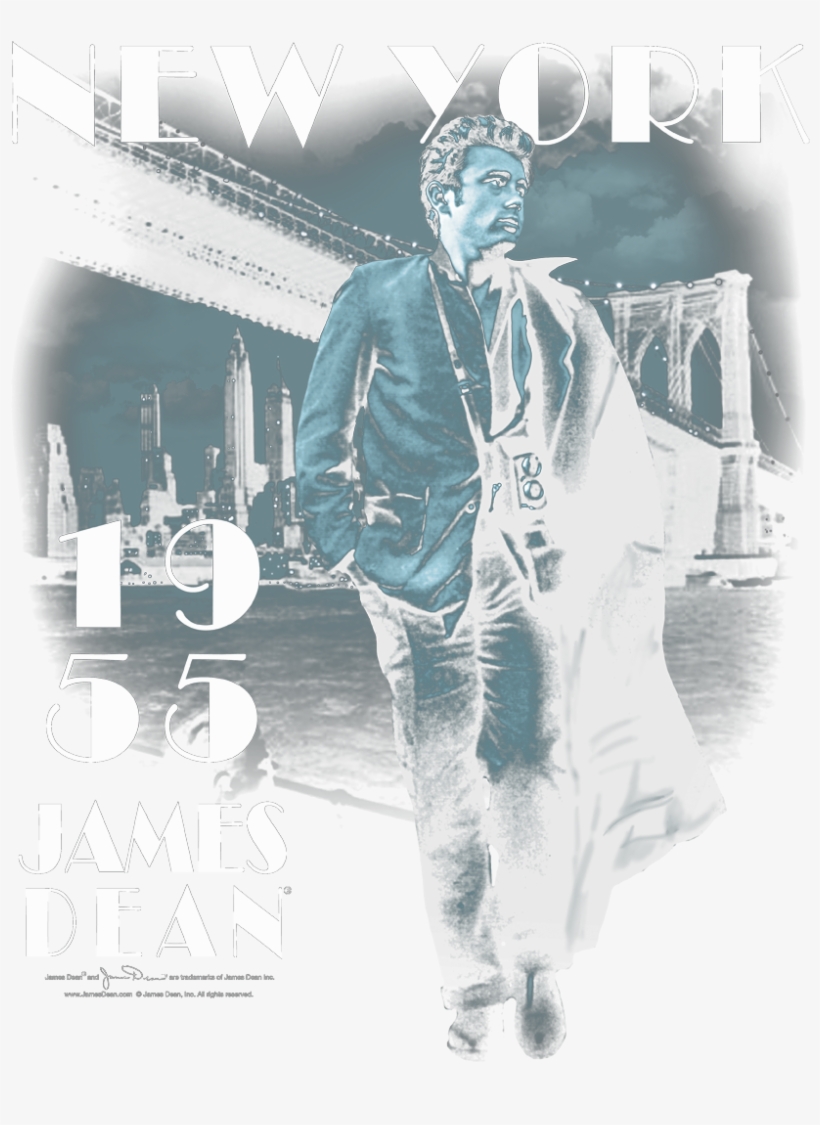 James Dean Brooklyn Bridge Women's T-shirt - Poster, transparent png #2181776