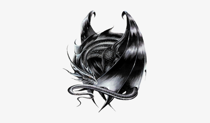 Metallic Dragon - Black Dragon Sleeping, transparent png #2183883