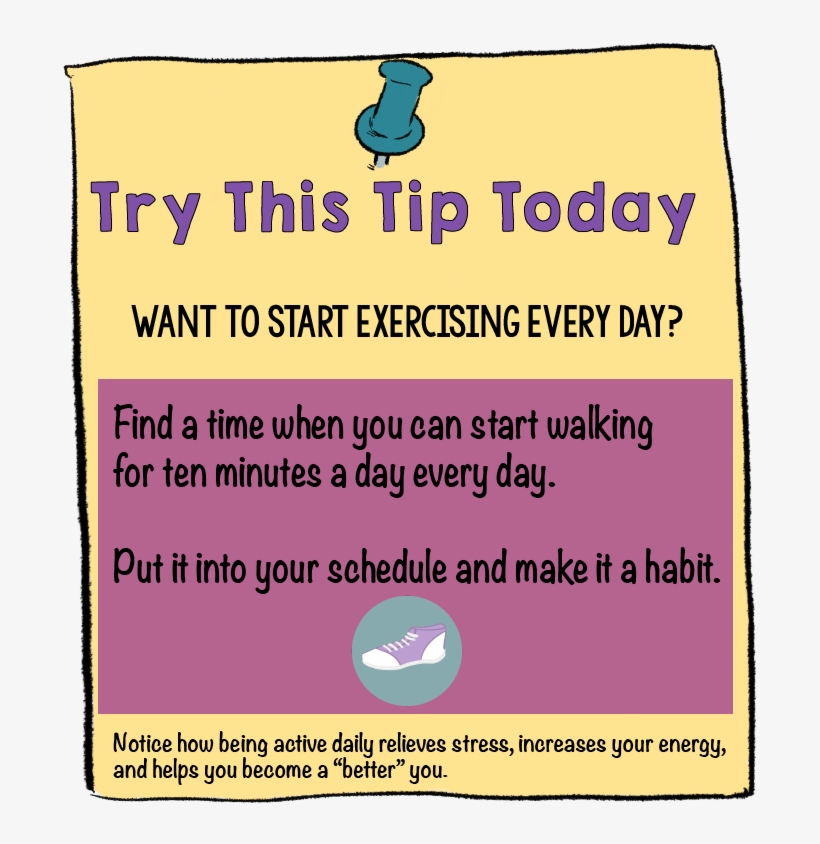 Try This Tip Today Exercise Every Day - Healthy Weekends Tip, transparent png #2185474