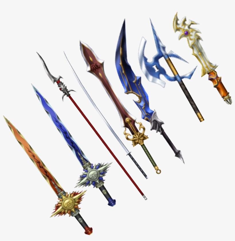 Dissidia 012 Gilgamesh Weapons - Final Fantasy All Swords, transparent png #2186105