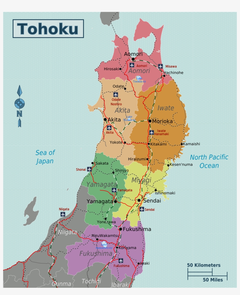 Japan Tohoku Map - Tohoku Map, transparent png #2186743