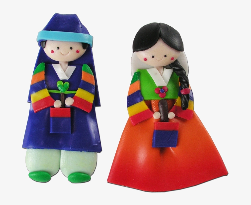 Memo Holder Pair Of 10 Pcs 11 - 10pairs(20pcs) Korean Doll Fridge Magnets Hanbok Couple, transparent png #2187516