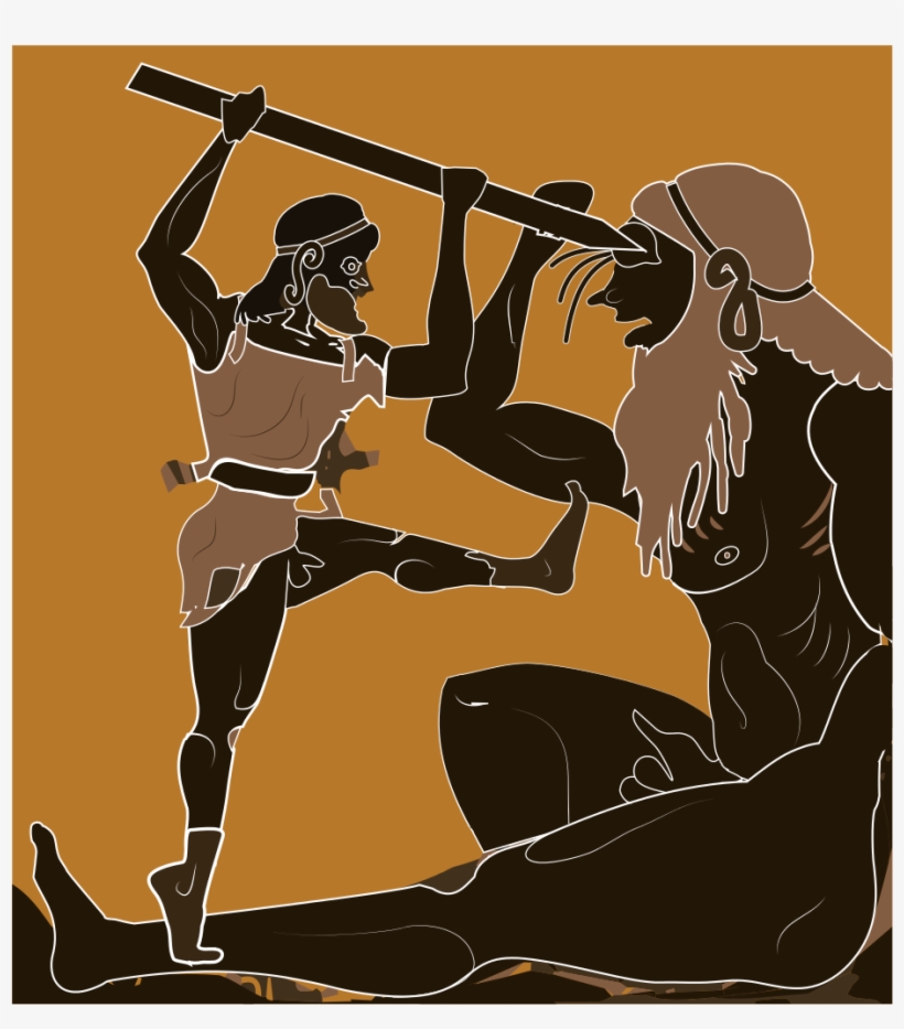 Cyclops And Odysseus Vase Painting - Odysseus And Cyclops, transparent png #2188478