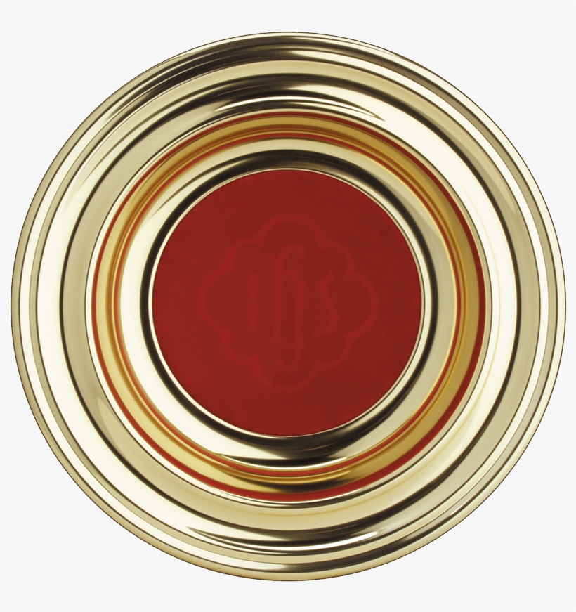 Metal Ware & Accessories - Offering Plate Brasstone - Red Ihs Insert, transparent png #2190076