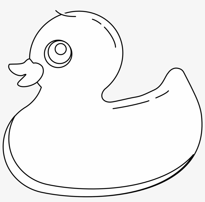 Photos Of Duck Line - Rubber Duck Clipart Black And White Transparent, transparent png #2191301