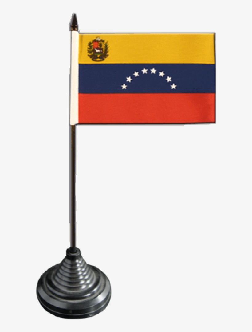 Venezuela 8 Stars With Coat Of Arms Table Flag - Flag, transparent png #2192685
