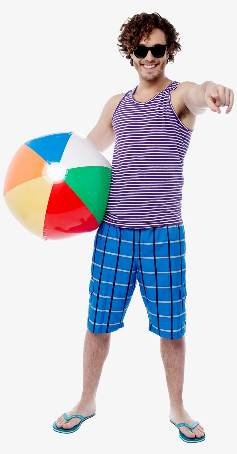 Men With Beach Ball Png Image - Guy Going To Beach, transparent png #2192949