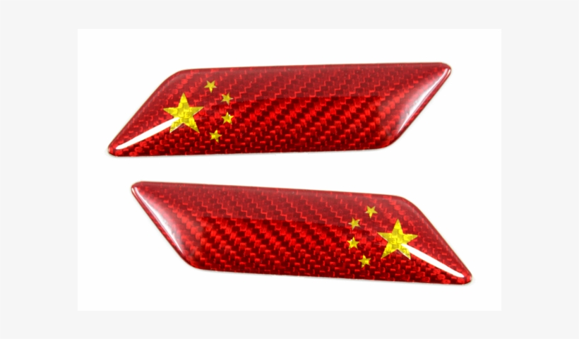 Carbon Fiber Fender Emblem W/ China Flag Tmcmotorsport - Carbon Fibers, transparent png #2194028