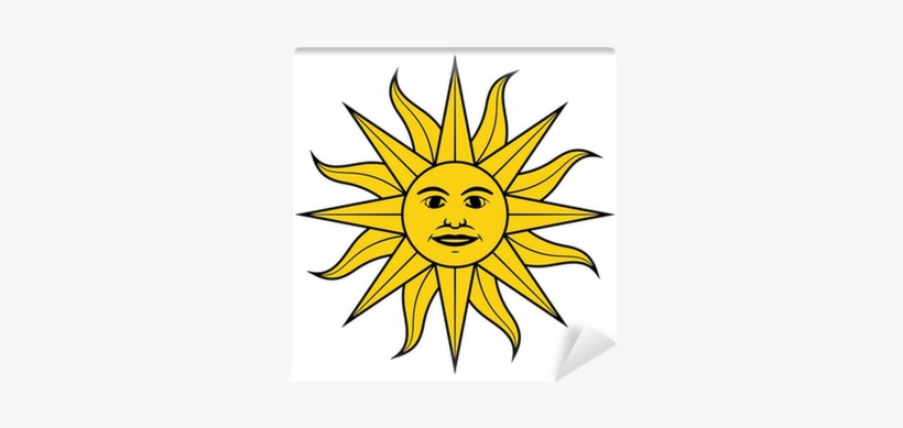 Sun Of May In The Flag Of Uruguay Vector Illustration - Sol De Bandera De Uruguay, transparent png #2194033