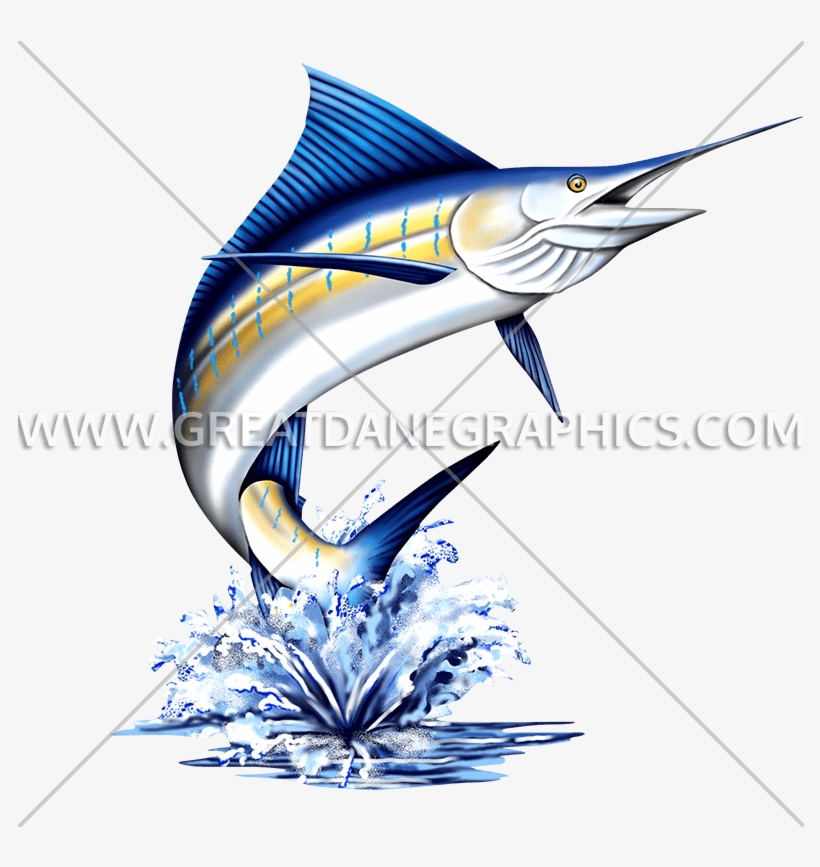Production Ready Artwork For T-shirt Printing Picture - Marlin Fish Color, transparent png #2194067