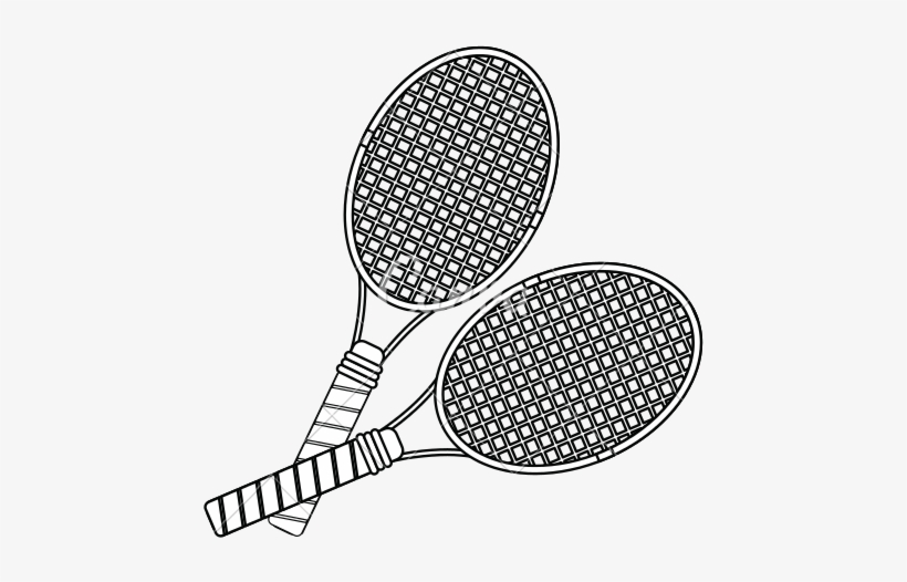 Drawing Sport Tennis - Tennis Racquet Png Drawing, transparent png #2194273