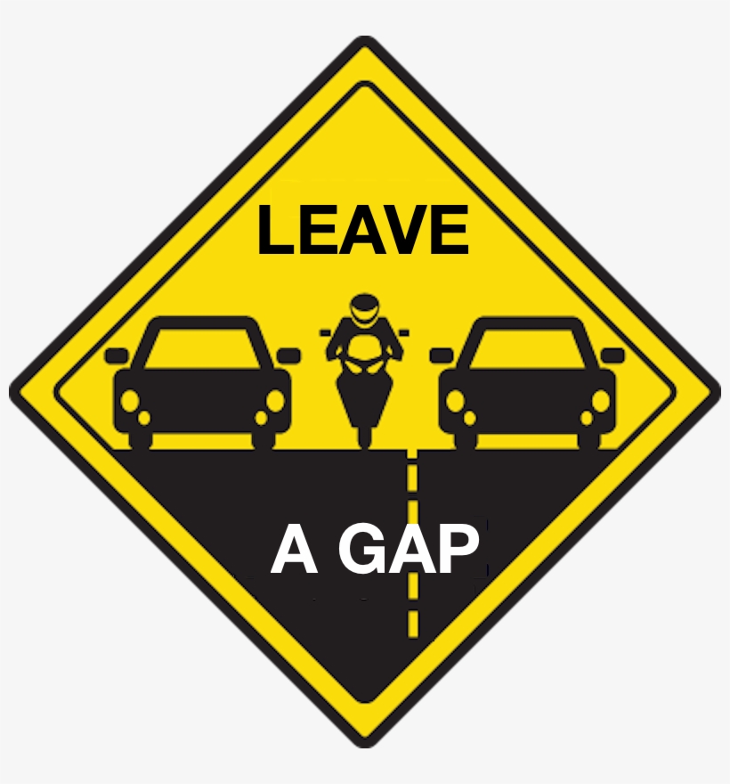 Leave A Gap Lane Filtering Rules Signs Tasmania Lowest - Share The Road Motorcycle Sign, transparent png #2194295